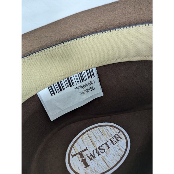 Women's Twister Pinch Front Felt Hat Brown Wool Size M NWT - Picture 9 of 10